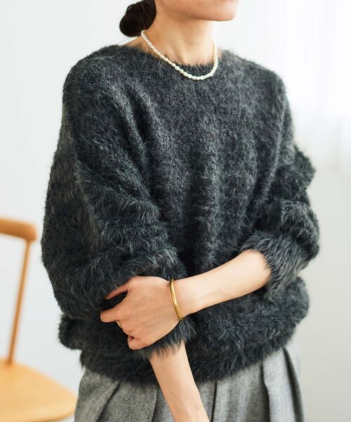 le.coeur blanc(ルクールブラン)の「ラメシャギーニットプルオーバー(ニット/セーター・レディース・ライトグレー/ダークグレー/ベージュ・38)」の22枚目の写真