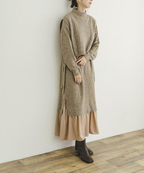 ITEMS URBANRESEARCH(アイテムズ アーバンリサーチ)の「ニットベストセットワンピース(ワンピース・レディース・グレー/ライトブラウン・FREE)」の13枚目の写真