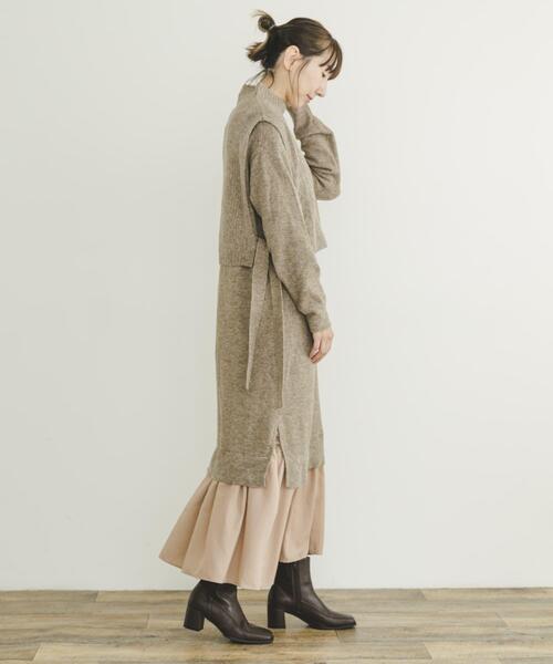 ITEMS URBANRESEARCH(アイテムズ アーバンリサーチ)の「ニットベストセットワンピース(ワンピース・レディース・グレー/ライトブラウン・FREE)」の16枚目の写真