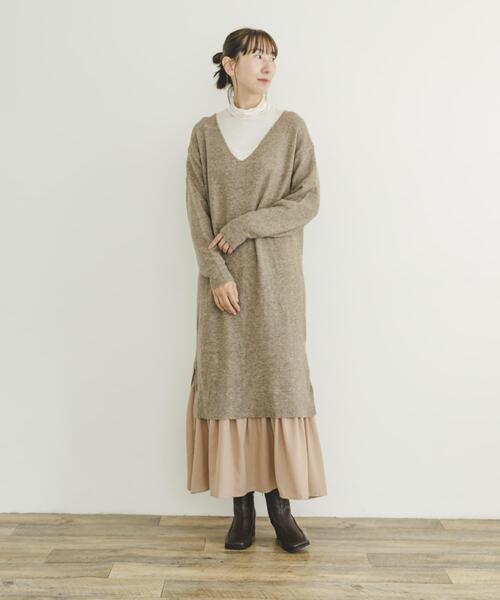 ITEMS URBANRESEARCH(アイテムズ アーバンリサーチ)の「ニットベストセットワンピース(ワンピース・レディース・グレー/ライトブラウン・FREE)」の17枚目の写真