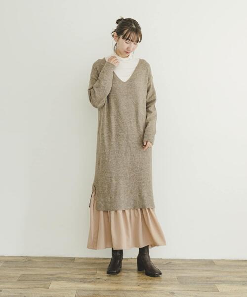 ITEMS URBANRESEARCH(アイテムズ アーバンリサーチ)の「ニットベストセットワンピース(ワンピース・レディース・グレー/ライトブラウン・FREE)」の18枚目の写真