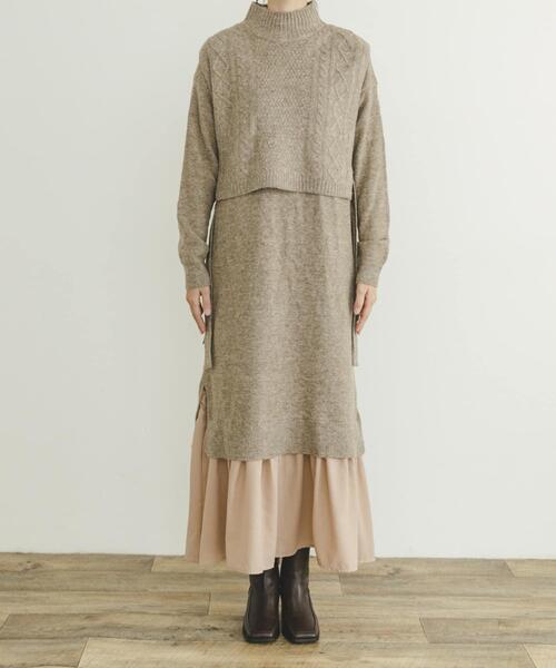 ITEMS URBANRESEARCH(アイテムズ アーバンリサーチ)の「ニットベストセットワンピース(ワンピース・レディース・グレー/ライトブラウン・FREE)」の19枚目の写真