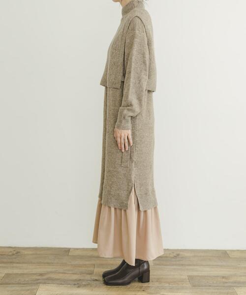 ITEMS URBANRESEARCH(アイテムズ アーバンリサーチ)の「ニットベストセットワンピース(ワンピース・レディース・グレー/ライトブラウン・FREE)」の20枚目の写真