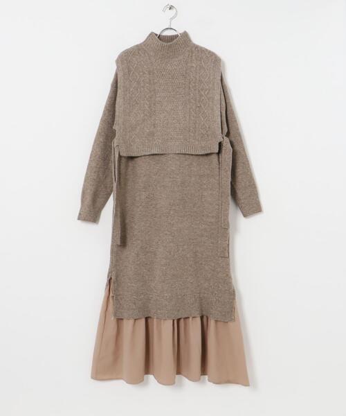 セール】ニットベストセットワンピース（ワンピース）｜ITEMS