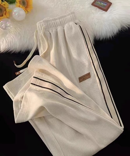 CELENA BEATS(セレナビーツ)の「※コーデュロイサイドラインパンツ(スラックス・メンズ・ブラック/ホワイト/ダークグレー・M/L)」の1枚目の写真