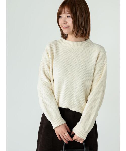 Lugnoncure（ルノンキュール）の「ラメ混モール鹿の子編みニット（ニット/セーター・レディース・イエロー/オフホワイト/ブルー/グレー/ホワイト・F）」の10枚目の写真