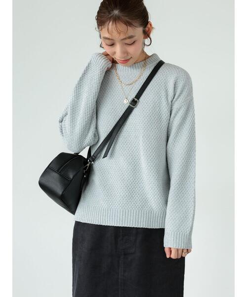 Lugnoncure（ルノンキュール）の「ラメ混モール鹿の子編みニット（ニット/セーター・レディース・イエロー/オフホワイト/ブルー/グレー/ホワイト・F）」の13枚目の写真