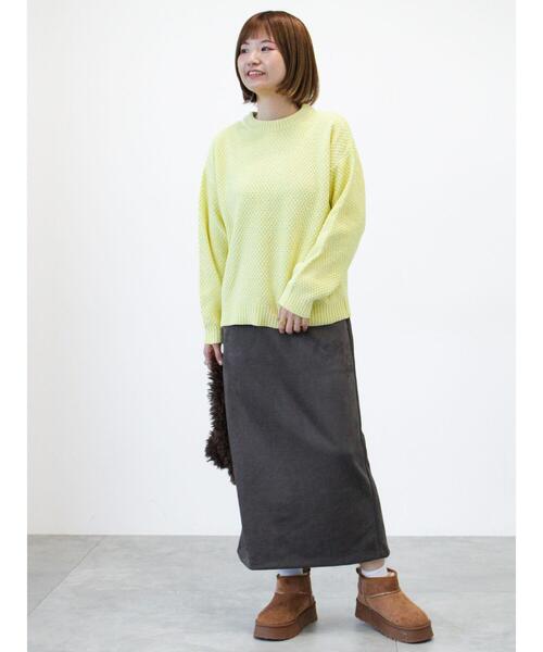 Lugnoncure（ルノンキュール）の「ラメ混モール鹿の子編みニット（ニット/セーター・レディース・イエロー/オフホワイト/ブルー/グレー/ホワイト・F）」の14枚目の写真