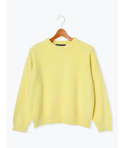 Lugnoncure（ルノンキュール）の「ラメ混モール鹿の子編みニット（ニット/セーター・レディース・イエロー/オフホワイト/ブルー/グレー/ホワイト・F）」の21枚目の写真