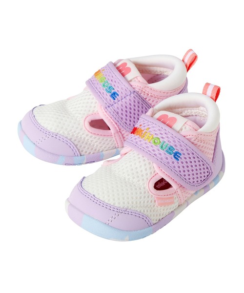 MIKI HOUSE（ミキハウス）の「ダブルラッセル ファーストベビーシューズ（ベビーシューズ/ベビーソックス・キッズ・ラベンダー/ホワイト/ブラック・13.5/13cm/12.5/12cm）」の3枚目の写真