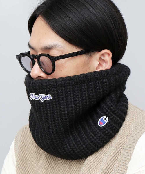 Champion(チャンピオン)の「太あぜ編ニット ネックウォーマー(ネックウォーマー/スヌード・メンズ・ブラック/アイボリー・FREE)」の6枚目の写真