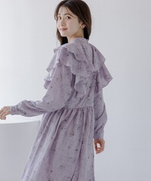 slattgir | 高身長 フリルデザイン総柄ワンピース(トールサイズ)fifiean(ワンピース)