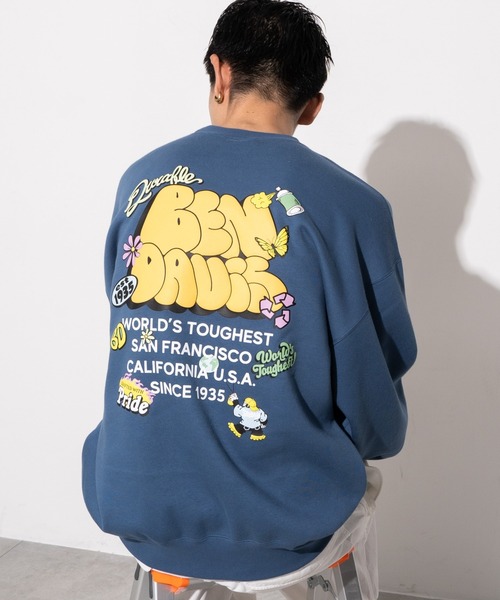 BEN DAVIS（ベンデイビス）の「∴WEGO/別注BENDAVISプランプロゴプルオーバー（スウェット・メンズ・ダークブルー/スミクロ/アッシュグレー/オフホワイト・MEDIUM/LARGE）」の18枚目の写真