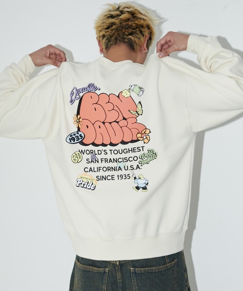 BEN DAVIS（ベンデイビス）の「∴WEGO/別注BENDAVISプランプロゴプルオーバー（スウェット・メンズ・ダークブルー/スミクロ/アッシュグレー/オフホワイト・MEDIUM/LARGE）」の8枚目の写真