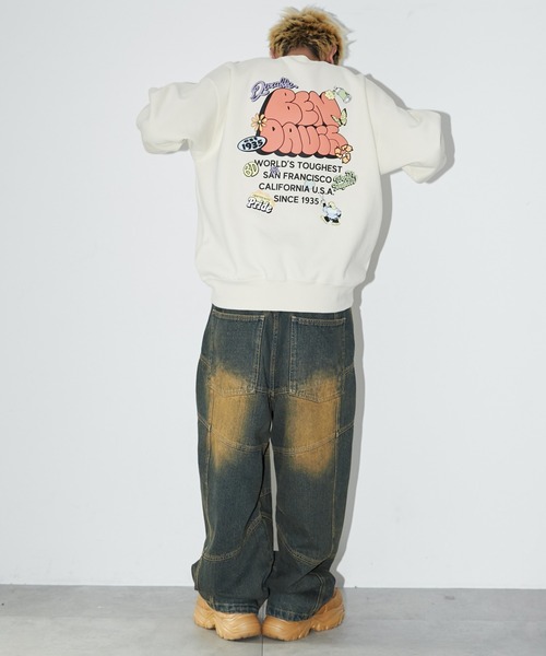 BEN DAVIS（ベンデイビス）の「∴WEGO/別注BENDAVISプランプロゴプルオーバー（スウェット・メンズ・ダークブルー/スミクロ/アッシュグレー/オフホワイト・MEDIUM/LARGE）」の9枚目の写真