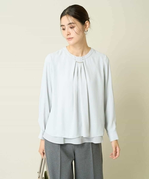 a.v.v（アーヴェヴェ）の「【洗える】バーチャーム付ブラウス（シャツ/ブラウス・レディース・ダークインディゴブルー/ネイビー/アイボリー・34/42/36/40/38）」の6枚目の写真