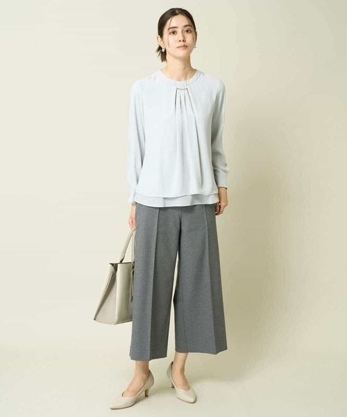 a.v.v（アーヴェヴェ）の「【洗える】バーチャーム付ブラウス（シャツ/ブラウス・レディース・ダークインディゴブルー/ネイビー/アイボリー・34/42/36/40/38）」の8枚目の写真