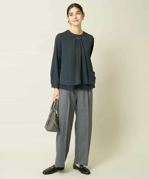 a.v.v（アーヴェヴェ）の「【洗える】バーチャーム付ブラウス（シャツ/ブラウス・レディース・ダークインディゴブルー/ネイビー/アイボリー・34/42/36/40/38）」の20枚目の写真