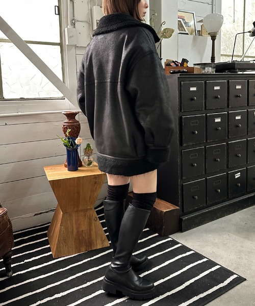 apres jour mignon(アプレジュールミニョン)の「裏ボアフェイクスエードブルゾン【ZOZOTOWN限定アイテム】(ブルゾン・レディース・モカ/ブラウン系その他/ブラック・フリー/X-LARGE)」の10枚目の写真