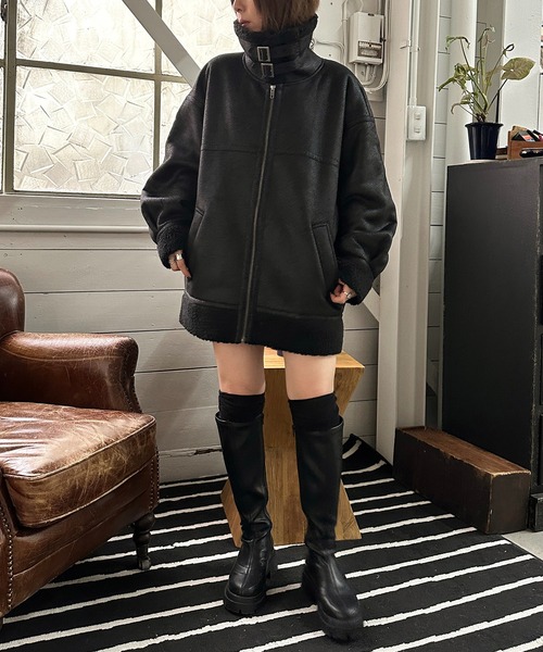 apres jour mignon(アプレジュールミニョン)の「裏ボアフェイクスエードブルゾン【ZOZOTOWN限定アイテム】(ブルゾン・レディース・モカ/ブラウン系その他/ブラック・フリー/X-LARGE)」の15枚目の写真