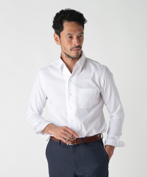 MEN'S BIGI(メンズビギ)の「コットンポリエステルドビーシャツ<吸水速乾>(シャツ/ブラウス・メンズ・ホワイト・03/01/02/04)」の8枚目の写真