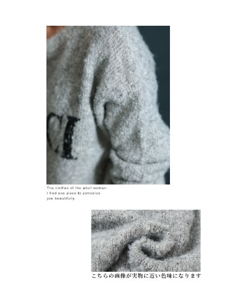 Sawa a la mode(サワアラモード)の「ロゴジャガードモヘヤニットセーター(ニット/セーター・レディース・グレー/サックスブルー・FREE)」の13枚目の写真