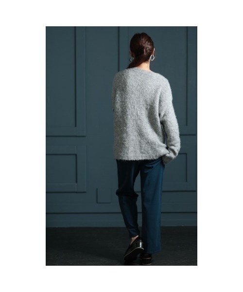 Sawa a la mode(サワアラモード)の「ロゴジャガードモヘヤニットセーター(ニット/セーター・レディース・グレー/サックスブルー・FREE)」の19枚目の写真