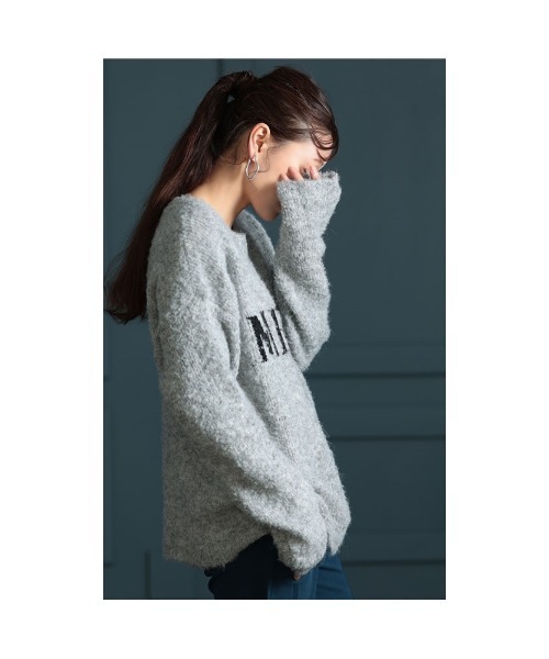 Sawa a la mode(サワアラモード)の「ロゴジャガードモヘヤニットセーター(ニット/セーター・レディース・グレー/サックスブルー・FREE)」の20枚目の写真