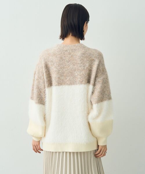 YECCA VECCA(イェッカヴェッカ)の「素材MIX配色プルオーバー(ニット/セーター・レディース・アイボリー/ブラック・FREE)」の21枚目の写真