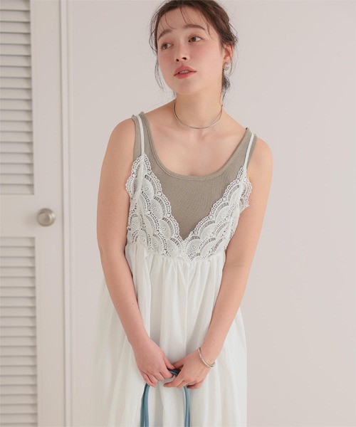 titivate(ティティベイト)の「バストレースキャミソールワンピース(ワンピース・レディース・ブラック/オフホワイト・L/M/S/SP)」の19枚目の写真