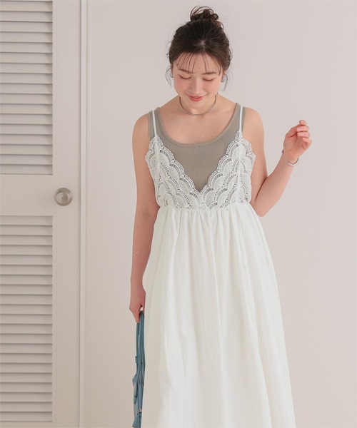 titivate(ティティベイト)の「バストレースキャミソールワンピース(ワンピース・レディース・ブラック/オフホワイト・L/M/S/SP)」の6枚目の写真