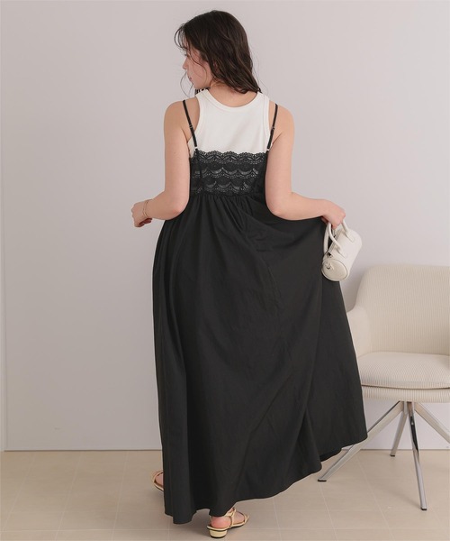 titivate(ティティベイト)の「バストレースキャミソールワンピース(ワンピース・レディース・ブラック/オフホワイト・L/M/S/SP)」の12枚目の写真