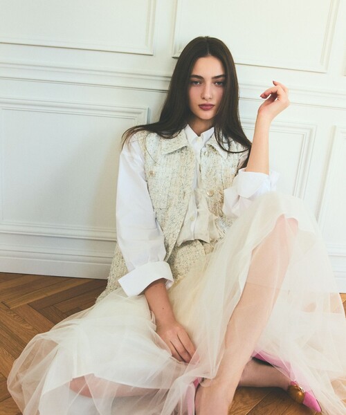 GRACE CLASS（グレースクラス）の「ツイードコンビチュールスカート（スカート・レディース・ホワイト・36/38）」の5枚目の写真