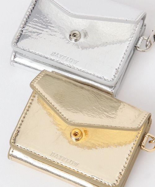 BAYFLOW（ベイフロー）の「メタリック三つ折りウォレット（財布・レディース・ライトグレー/ブラック/イエロー・FREE）」の7枚目の写真