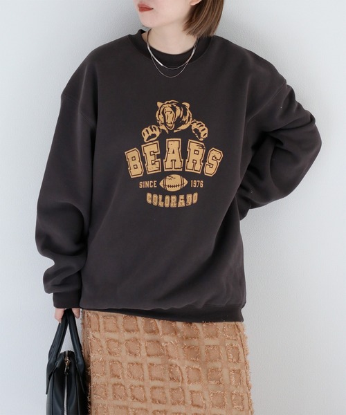 cepo（セポ）の「裏起毛ロゴクルーネックスウェット（スウェット・レディース・ホワイト/チャコール/グレー・M）」の3枚目の写真