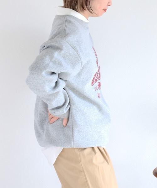 cepo（セポ）の「裏起毛ロゴクルーネックスウェット（スウェット・レディース・ホワイト/チャコール/グレー・M）」の9枚目の写真