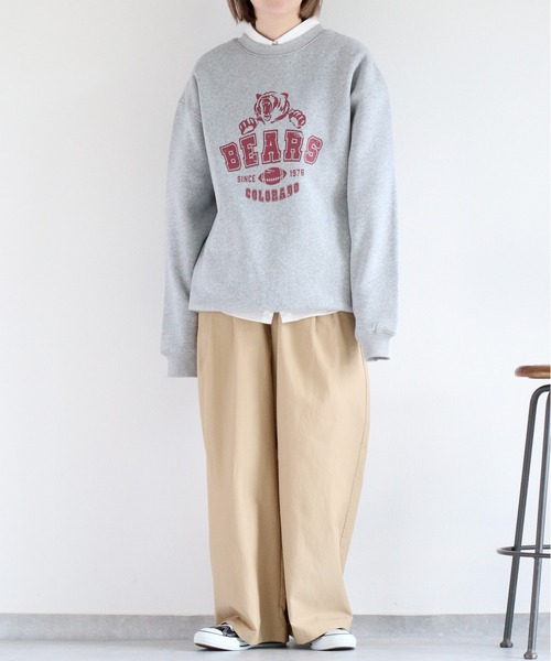 cepo（セポ）の「裏起毛ロゴクルーネックスウェット（スウェット・レディース・ホワイト/チャコール/グレー・M）」の7枚目の写真