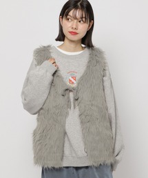 niko and... | シャギーリボンベスト(ベスト)