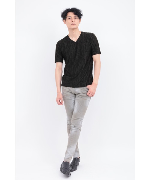 TORNADO MART(トルネードマート)の「TORNADO MART∴カットジャカードジャージー半袖カットソー(Tシャツ/カットソー・メンズ・ブラック/ブルー/ホワイト・LL/M/L/XXL)」の14枚目の写真