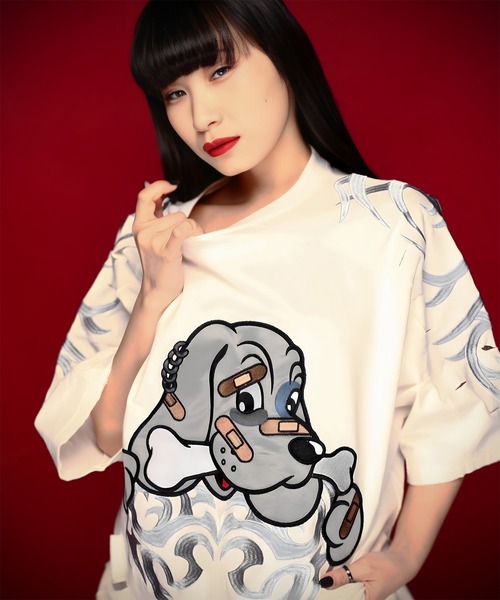 GALFY(ガルフィー)の「GA×GALFY-ぼろぼろとらいばりゅTee(Tシャツ/カットソー・メンズ・ホワイト/チャコール・M/L/XL)」の1枚目の写真