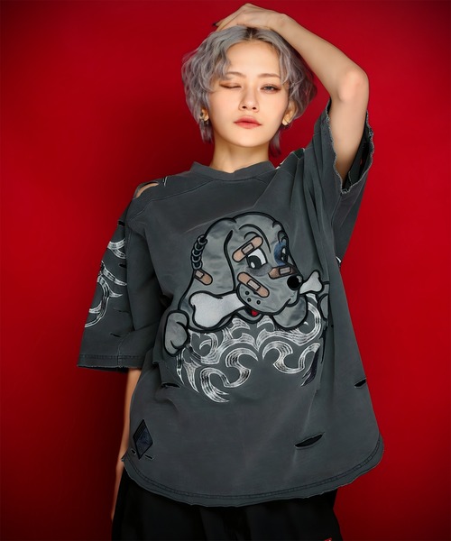 GALFY(ガルフィー)の「GA×GALFY-ぼろぼろとらいばりゅTee(Tシャツ/カットソー・メンズ・ホワイト/チャコール・M/L/XL)」の20枚目の写真