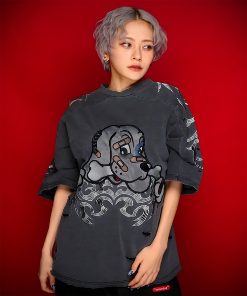 GALFY(ガルフィー)の「GA×GALFY-ぼろぼろとらいばりゅTee(Tシャツ/カットソー・メンズ・ホワイト/チャコール・M/L/XL)」の19枚目の写真