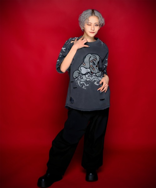 GALFY(ガルフィー)の「GA×GALFY-ぼろぼろとらいばりゅTee(Tシャツ/カットソー・メンズ・ホワイト/チャコール・M/L/XL)」の15枚目の写真
