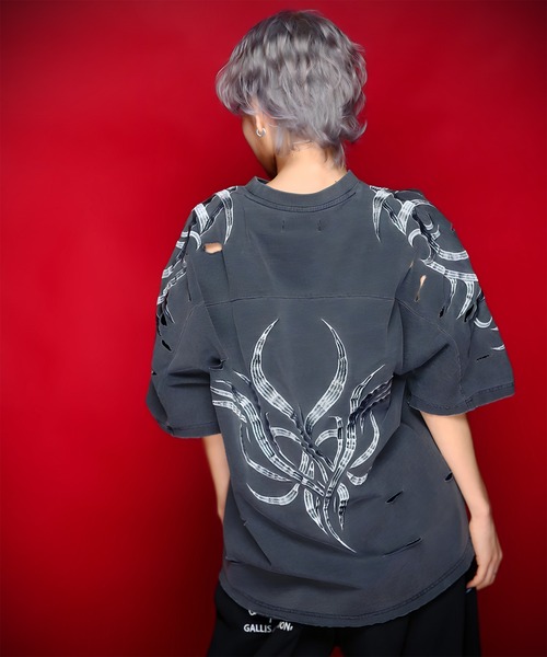 GALFY(ガルフィー)の「GA×GALFY-ぼろぼろとらいばりゅTee(Tシャツ/カットソー・メンズ・ホワイト/チャコール・M/L/XL)」の18枚目の写真