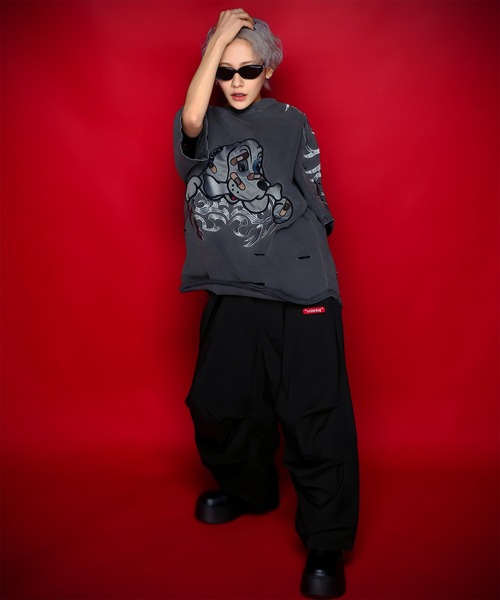GALFY(ガルフィー)の「GA×GALFY-ぼろぼろとらいばりゅTee(Tシャツ/カットソー・メンズ・ホワイト/チャコール・M/L/XL)」の7枚目の写真