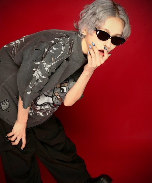 GALFY(ガルフィー)の「GA×GALFY-ぼろぼろとらいばりゅTee(Tシャツ/カットソー・メンズ・ホワイト/チャコール・M/L/XL)」の13枚目の写真