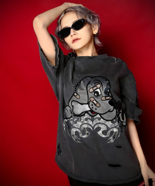 GALFY(ガルフィー)の「GA×GALFY-ぼろぼろとらいばりゅTee(Tシャツ/カットソー・メンズ・ホワイト/チャコール・M/L/XL)」の10枚目の写真