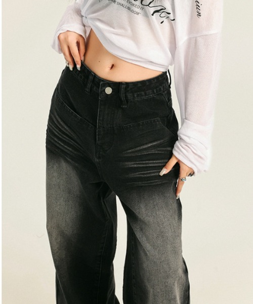 REBALANCE（リバランス）の「ワイドレディースデニム（デニムパンツ・レディース・A・X-LARGE/LARGE/MEDIUM）」の5枚目の写真