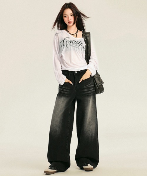 REBALANCE（リバランス）の「ワイドレディースデニム（デニムパンツ・レディース・A・X-LARGE/LARGE/MEDIUM）」の13枚目の写真