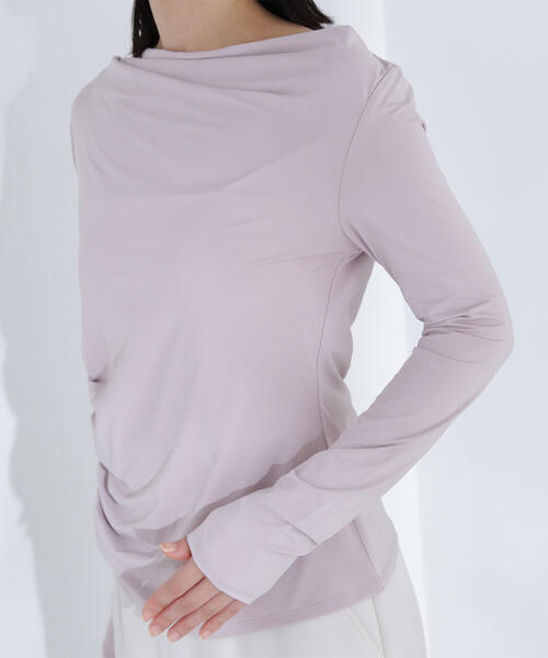NATURAL BEAUTY BASIC(ナチュラルビューティーベーシック)の「◇ドレープネックカットソー(Tシャツ/カットソー・レディース・オフホワイト/ブラック/ベージュ・FREE)」の8枚目の写真